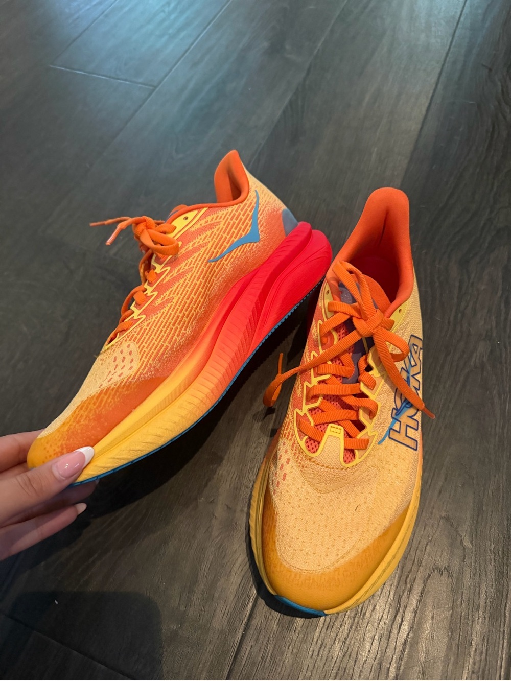 Hoka Mach 6 poppy squash women’s running shoes